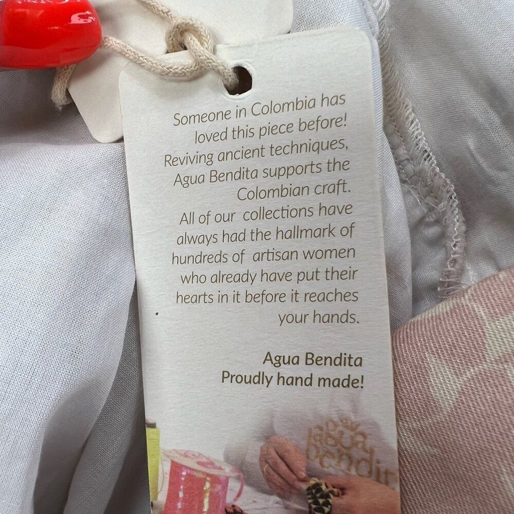 Agua Bendita NWT Alex Kezia Hand Made Mini Dress Pink Size Small - Picture 11 of 13